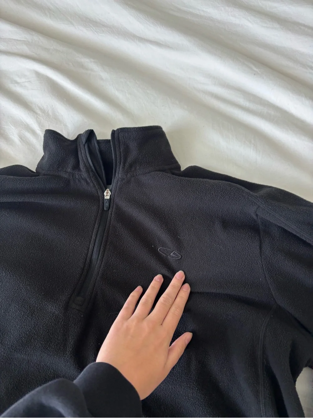 Champion Black Quarter Zip Fleece Pullover XL